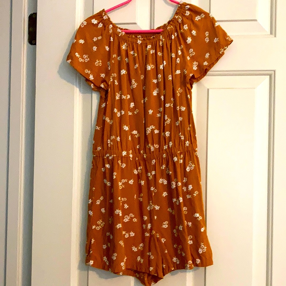 Mustard yellow romper size 8 girls
